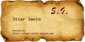 Stier Imola névjegykártya